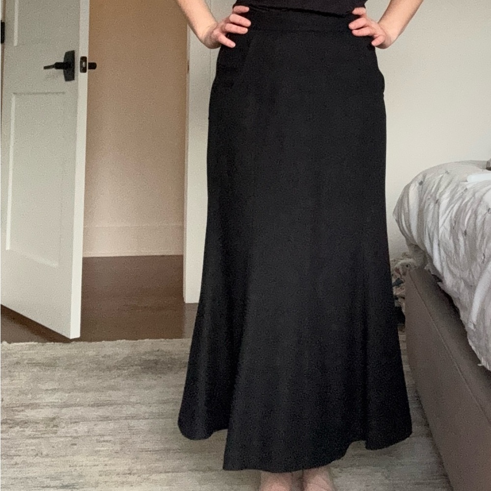 Yves Saint Laurent Elegant Black Maxi Skirt